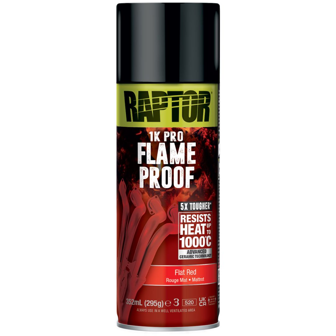 Flameproof Paint Flat Red 1000c Raptor Aerosol 400ml